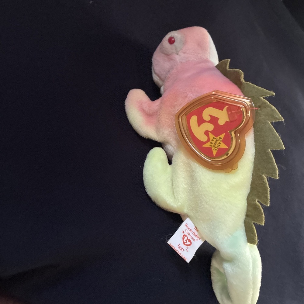 Ty Beanie Baby Iggy the Iguana 1997 Tie Dye Plush Collectible MWMT